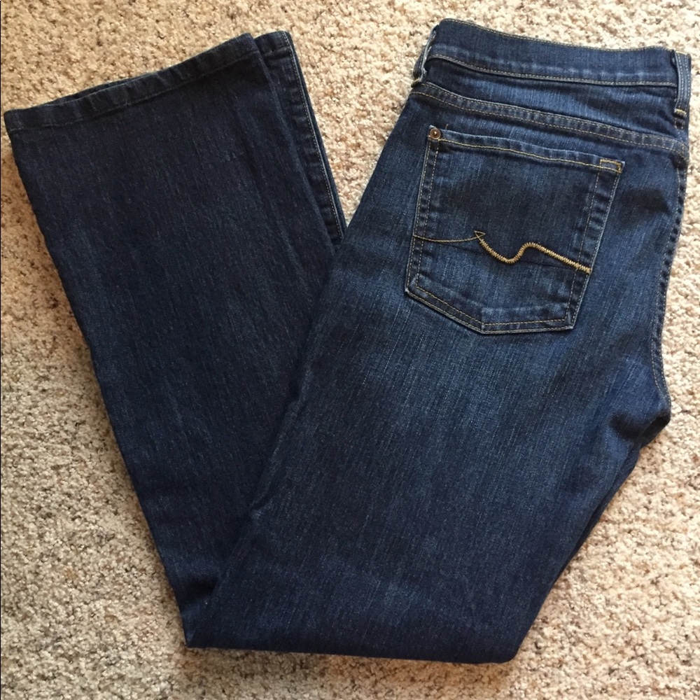 7 For All Mankind Women’s Boot Cut Jeans — Dark Indigo Blue